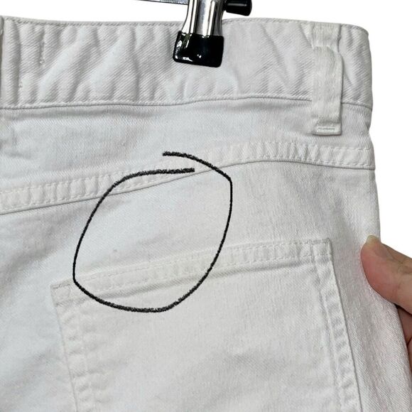 Isabel Marant White Denim Shorts High Rise Cuffed Hem Women’s Size US 6 Logo - Picture 9 of 9